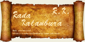 Rada Kalambura vizit kartica